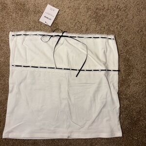 Cotton On White Tube Top with Black Accents